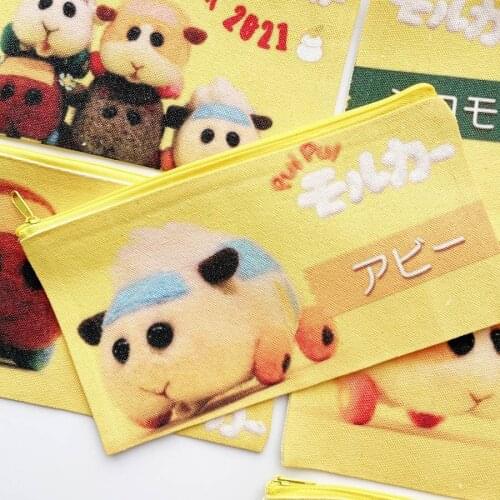 Cute Pui Pui Molcar Cartoons Canvas Pencil Case Kawaii High Capacity Pen Bag For Kids Gift School Supplies Stationery Pencil Box