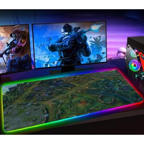 RGB League of Legends 90X30 Mouse Pad Gaming Mause Pad Mousepad Keyboard Mat Deskmat Rubber No-slip with Backlit Mausepad 35X60