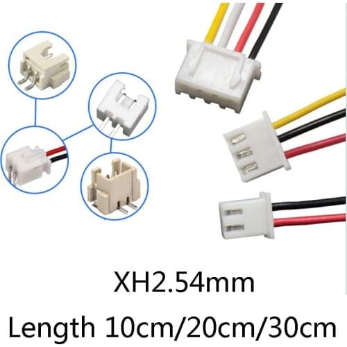 10pcs JST XH 2.54 2/3/4/5/6 Pin Pitch 2.54mm Connector male Plug Wire Cable 10cm/20cm/30cm Length 26AWG Male Female Plug Socket