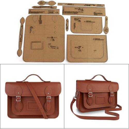 Diy handmade leather tool messenger bag document bag pattern drawing pattern pattern design template mens bag kraft paper mold