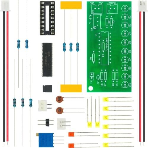 LM3915 DC 9V-12V 10 LED Sound Audio Spectrum Analyzer Level Indicator Kit DIY Electoronics Soldering Practice Set laboratory