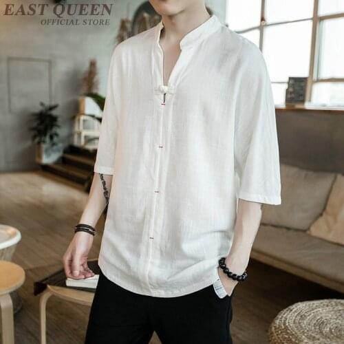 Linen shirts men Traditional chinese blouse Traditional chinese clothing for men male blouse shirt shang hai tang tops AA3882 Y