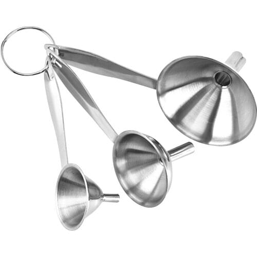 3Pcs Variety Medium Small Kitchen Large Stainless Steel Funnel Liquid Set