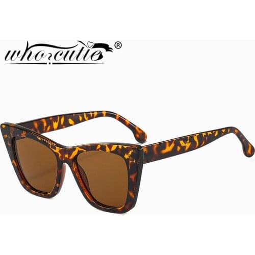 2021 New Fashion Cat Eye Sunglasses Women Brand Design Vintage Acrylic Leopard Frame Sun Glasses Men Cateye Shades Eyewear UV400
