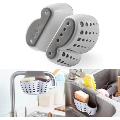 Double Sink Shelf Soap Sponge Cutlery Drain Rack Kitchen Organization Storage Adjustable Bathroom Holder Basket Sink Accessorie