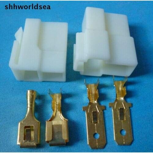 Shhworldsea 10sets 2 Pin 7.8mm Auto Socket Car Large current Electrical Wire connector plug for motorcycle electromobile ect