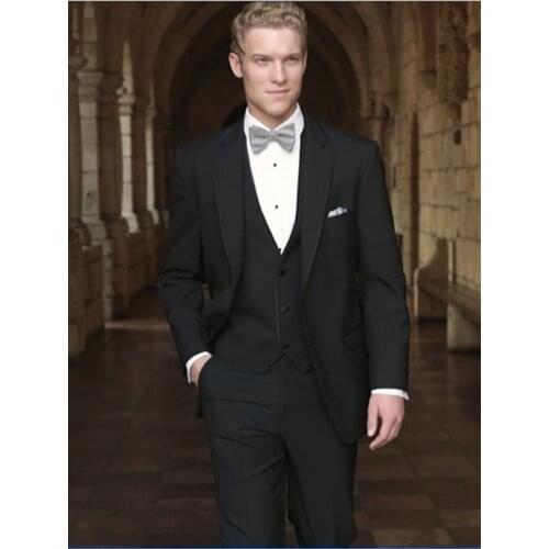 New Style Groom Tuxedo Men suit Two Buttons Groomsmen Dinner Best Man Bridegroom Mens suits(Jacket+Pants+Vest) Traje Hombre