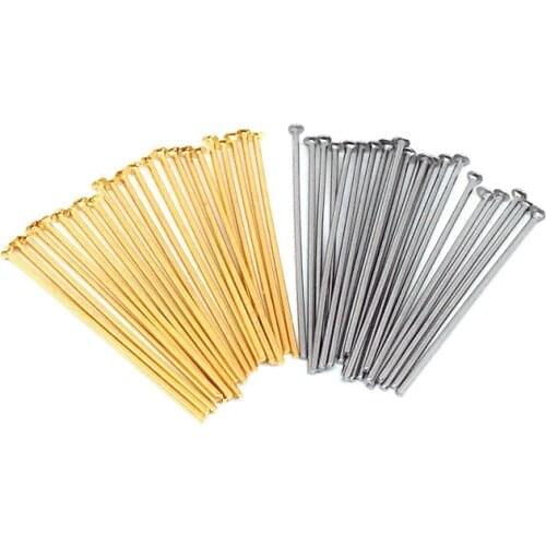 100pcs Stainless Steel Rod Flat Head Pin Steel Tone 15m 20 25 30 40mm Nail Headpin for DIY Beading Craft Jewelry Making 0.5mm