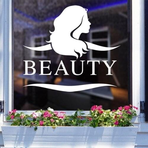 Beauty Salon Sticker Hair Salon Wall Decal Barbershop Scissor Vinyl Window Decals Decor Mural Glass Hairdresser 1005