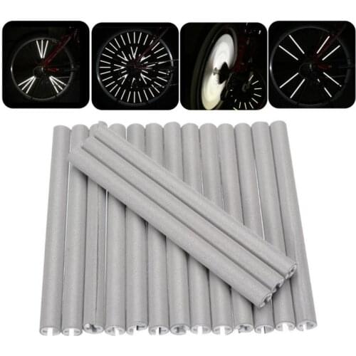 12/36/72Pcs Bicycle Wheel Spokes Reflective Sticker Tube Warning Safety Light Cycling Reflector Tubes Bicycle Accessories