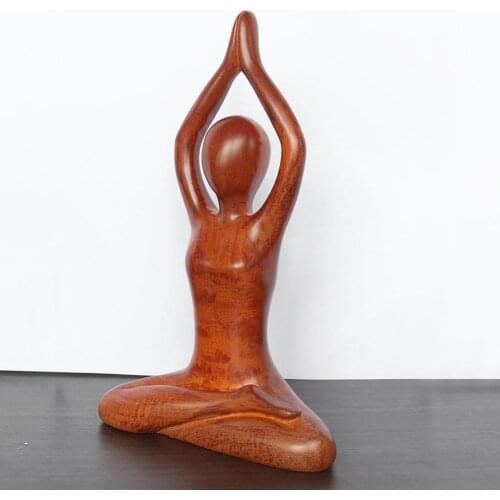 Yoga Carving Decoration Rust-proof Moisture-proof Table Decoration Yoga Gymnastics Enthusiasts Gift Yoga Carving Figure for Deco