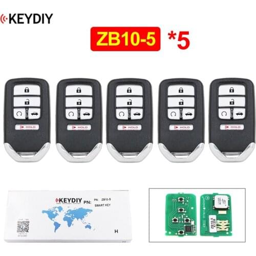 5Pcs/Lot KEYDIY 5 Button Universal KD Smart Key ZB10-5 Car Key Remote Replacement for KD-X2 Fit for More than 2000 Models
