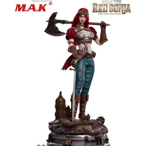 In Stock PL2019-140 1/6 BLeague Steam Punk Red Sonja Action Figure Head Body Clothes Weapon Full Set Doll Model for Fans Gift