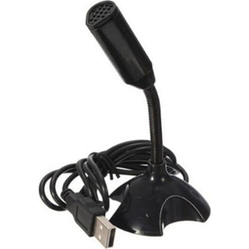 Dedicate USB Capacitive Mini Microphone Stand for PC Laptop Notebook Online Chat Recording Black Wired Device