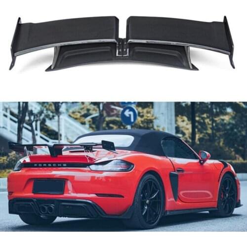 High Quality GT STYLE REAL CARBON FIBER REAR WING TRUNK LIP TAIL SPOILER FOR Porsche 718 Cayman Boxster 2016 2017 2018 2019 2020