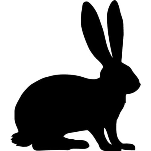 Fun Car Sticker Rabbit Silhouette PVC Car Sticker Cute Animal Sticker Personality Car Sticker Black/White, 10cm * 9cm