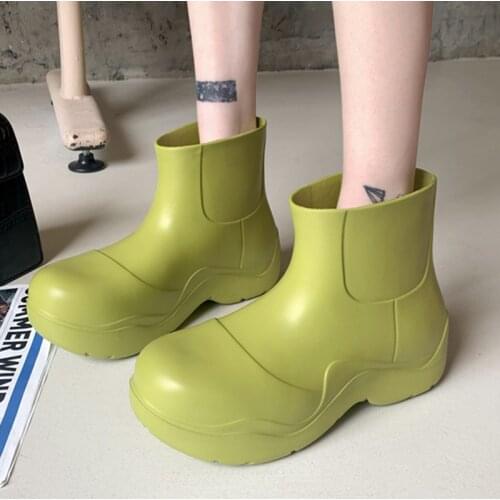 Fashion 2021 Spring Autumn Flats Modern Boots Female Round Toe Platform Shoes Women Slip On Shoes Ladies Ankle Short Boots