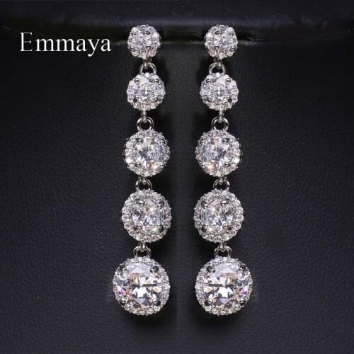Emmaya New Fashion Long Style Earring With AAA Cubic Zircon Noble Jewelry For Women&Girls Charming Decoration