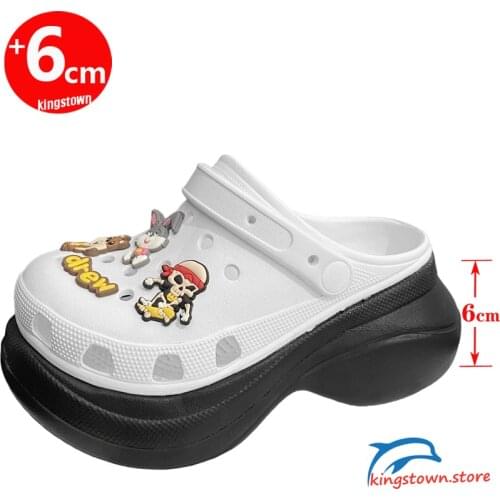 Platform Sandals Women Slippers Summer Thick-soled Increased Non-slip High-heeled Holes Shoes Beach Shoes Insole 6cm
