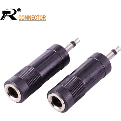 3Pcs Jack 6.3 to Plug 3.5 Adapter Nickle Speaker Plug 3.5mm MONO Plug High quality Plastic Audio Connector