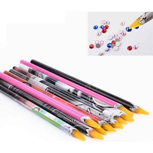 Makartt 100pcs/lot Dotting Tool Nail Art Rhinestones Gems Picking Tools Crayon Pencil Picker Pen F0155XX