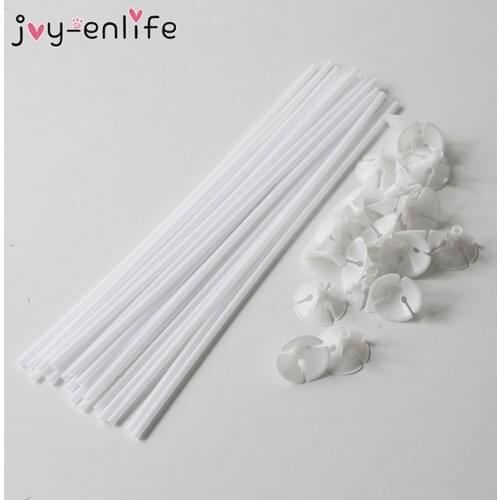 20pcs 30cm Balloons Holder Sticks with Cup Latex Balloon Stick White PVC Rods Party Supplies Party Decoration Accessories