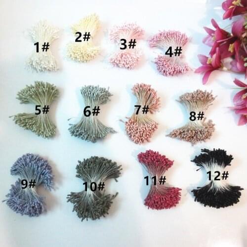 2880pcs 6cm mini High simulation eco-friendly double tips strong stem matte diy Wedding decoration flower stamen cake decor 102