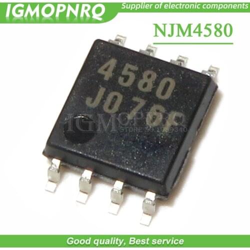 50PCS NJM4580M NJM4580 4580 SOP-8 IC dual op amp noiseless audio amplifier IC chip New Original