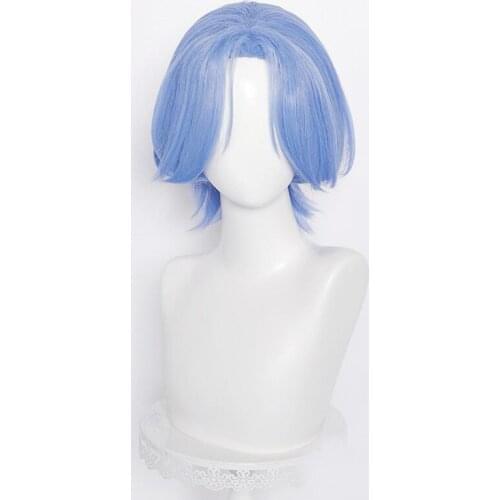Anime SK∞ Langa Cosplay Wig SK8 the Infinity SK Eight Light Blue Short Straight Middle Parting Mullet Heat Resistant Hair Wigs