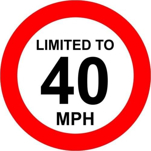Dawasaru Creative Warning Limited To 40 MPH Reflective Car Sticker Decal PVC 15CM*15CM