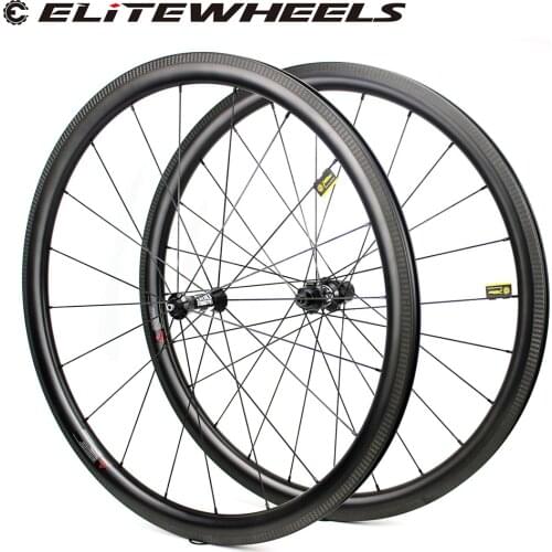 ELITEWHEELS DT Swiss 350 Carbon Road Wheels 38mm Depth Low Profile 27mm Wider More Aero Rim With Pillar 1420 Spokes UCI Quality