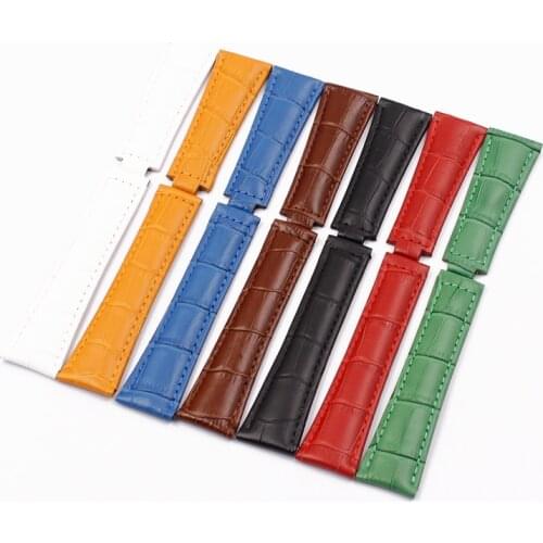 Leather strap for Rolex leather strap yacht Mingshi submariner Di Tonga belt black and green water ghost watch belt