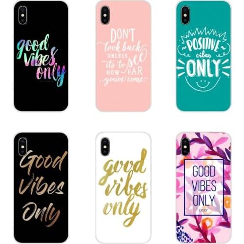 For Motorola Moto X4 E4 E5 G5 G5S G6 Z Z2 Z3 G G2 G3 C Play Plus Soft Transparent Cover Bag Proverb Phrase Motto Good Vibes Only