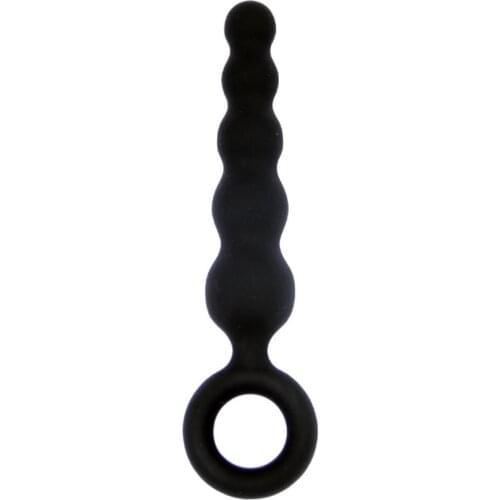 New Five-Inch Chain Black Silicone Back Court Anal Plug Back Court Pull Beads Sex Toys Anal Plug Adult Products