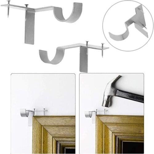 Single Center Support Curtain Rod Bracket Double Hang Center Rod Bracket Bracket Plate Rod Frame Iron Curtain Support Curta V5D9