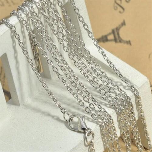 Wholesale 10pcs/lot Alloy Cable Chains Lobster Clasp 80cm Long Necklace Chains Jewelry Handmade Gold/Black/Bronze/Silver