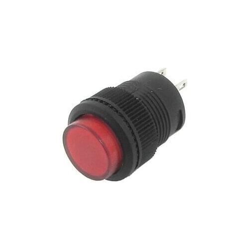 AC 250V 3A 2 Pin SPST Red Latching Push Button Switch NO N/O Normally Open