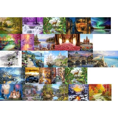 Landscape Castle Fireworks cross stitch kit people 18ct 14ct 11ct count canvas stitches embroidery DIY handmade needlework