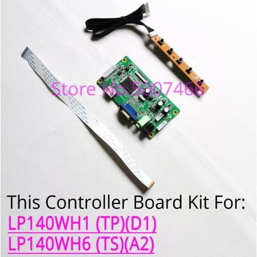 Fit LP140WH1-TPD1 LP140WH6-TSA2 EDP 30-Pin WLED laptop PC 1366*768 LCD panel VGA 14" monitor controller drive board kit