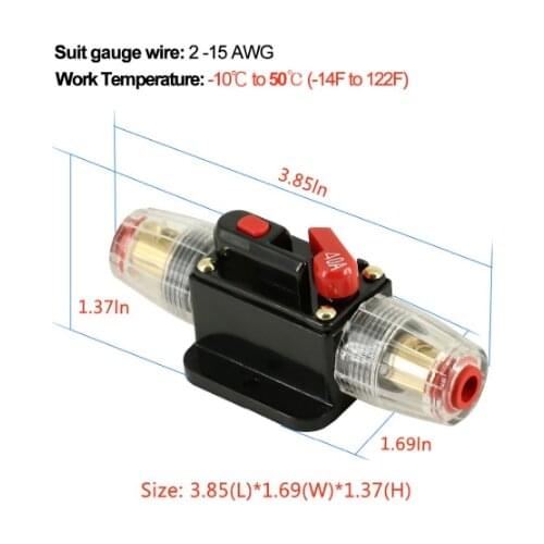 100A 80A 60A 50A 40A 30A 20A 12V / 24V / 48V DC resettable circuit breaker resettable insurance for solar photovoltaic connector