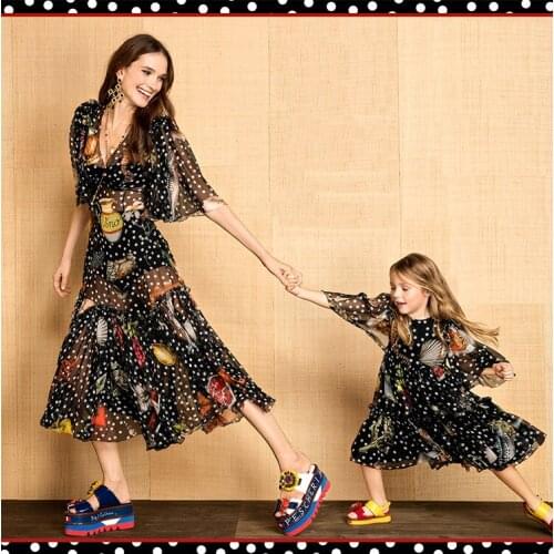 Wave point printing silk chiffon fabric summer elegant dress silk fabric perspective pure silk fabric wholesale silk cloth