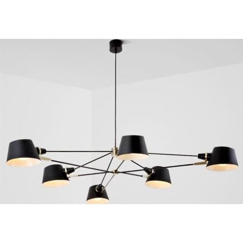 Modern Creative Designer Chandelier Black Wrought Home Living Room Dining Room Bedroom Metal Decor Suspension Lamp PA0092