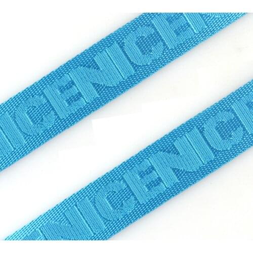 Heavy Weight Blue Letter Webbing Fabric Belt 1 Inch Cotton Webbing For Handbag Handle Dog Collar Purse Polyester Webbing Key Fob