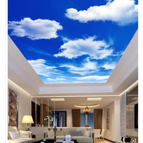 Home Decoration 3d customized wallpaper Blue sky and white living room bedroom ceiling mural wall 3d wallpaper