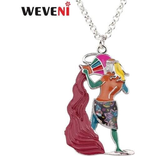 WEVENI Statement Metal Alloy AQUARIUS Necklace Chain Choker Pendant Fashion Lucky Zodiac Jewelry For Women Girls Gift Wholesale