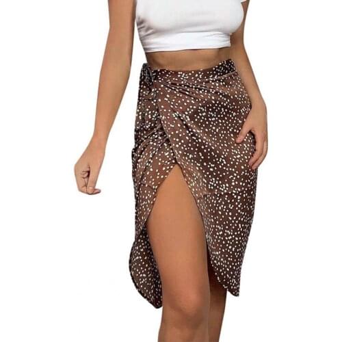 2021 New Summer Women Mini Skirts Leopard Wraps Plus Size Casual Office Ladies Skirts Sexy Irregular Skirts Party