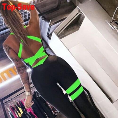 High Quality Bandage Active Women Jumpsuit Workout Clothes Sports Pants Sexy Backless Tracksuit Mujer Fitness Running Overalls