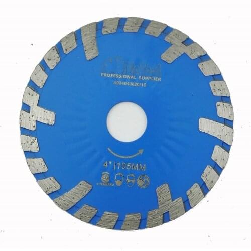 1pc 4 Inch/105mm Hot pressed Diamond turbo Blade with Slant protection teeth Diamond wet or dry cutting disc concrete brick