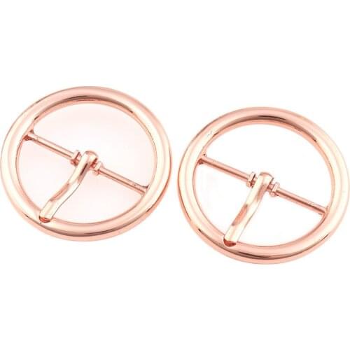 10pcs Rose gold Alloy Round metal shoes bags Belt Adjustable Buckles Decoration DIY Accessory Sewing 31mm