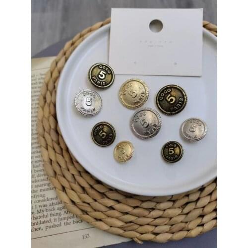10pcs golden gold metal buttons garment coat sewing accessories buttons for clothing craftsbutton